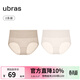 ubras純棉高腰內褲女輕壓收腹7A抗菌透氣新品三角褲短褲 瓷肌色+白色 2條 M