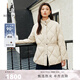 beanpole90%鵝絨BEANPOLE濱波 秋冬女士松弛感菱形格絎縫收腰A字版羽絨服 米色 L 170/92A