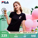 FILA 斐樂(lè )官方女子針織短袖衫2026春新款涼感時(shí)尚休閑小貓刺繡圓領(lǐng)T恤 正黑色-BK 2XL 180/96A/XXL