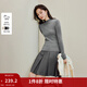 茵曼（INMAN）2026春新款一體半高領(lǐng)可機洗羊毛衫針織毛衣打底衫 貴族灰 L