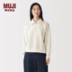 MUJI 女式緊密編織半拉鏈運動(dòng)衫女士衛衣女款26年春季女裝BB2WFA6S 米白色 L (165/88A)
