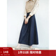 茵曼（INMAN）純棉復古牛仔半身裙女2025春秋款時(shí)尚高腰顯瘦氣質(zhì)A字裙子 星空藍 S