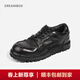 dreambox鈞博vibram高檔男士板鞋水洗馬皮平底手工休閑鞋英倫男鞋 黑色 40