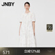 JNBY/江南布衣春夏連衣裙中式苗族蝴蝶印花褶皺設計圓領(lǐng)短袖5O5G10090 199/白底多彩花型 M
