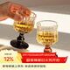 摩登主婦中古高腳杯精致高級感紅酒杯玻璃杯子創(chuàng  )意雞尾酒杯古典杯 百褶中古酒杯170ml-咖色