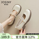 卓詩(shī)尼（Josiny）瑪麗珍鞋女2026年春季新款蝴蝶結小皮鞋淺口甜美學(xué)院風(fēng)粗跟單鞋女 米白色 38
