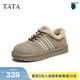 他她（TATA）棉鞋冬季厚底板鞋加絨毛毛德訓鞋休閑平底鞋CUD01DM5 灰駝（仿毛里） 38
