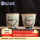 蘇氏陶瓷手繪描金青花牡丹茶杯火石紅釉主人對杯裝伴手禮