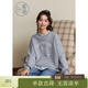 紫涵（ZIHAN）紫涵圓領(lǐng)寬松套頭衛衣女年秋季新款甜美花邊設計刺繡圖案上衣 灰色 L