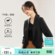 尚都比拉秋季高級感西服女帶肩墊職業(yè)通勤風(fēng)休閑小個(gè)子短款西裝 黑色 L