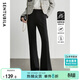 尚都比拉冬季休閑褲女加絨加厚松緊腰顯瘦微喇叭褲長(cháng)褲