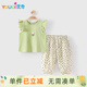 優(yōu)奇女童套裝夏季女寶寶洋氣可愛(ài)短袖T恤長(cháng)褲嬰幼兒夏裝衣服兩件套夏