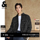杰克·瓊斯（JACK&JONES）男裝春季寬松翻領(lǐng)格紋花呢潮流百搭小香風(fēng)外套男長(cháng)袖襯衫夾克男士 E40黑色 S 170偏大,建議拍小一碼