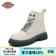 Dickies女士馬丁靴時(shí)尚百搭工裝靴高幫系帶女靴子 米白 37 