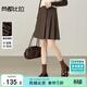尚都比拉小個(gè)子高腰短款半身裙女冬季設計感不規則厚款A字裙氣質(zhì)百褶裙