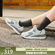 斯凱奇（Skechers）女鞋春季厚底撞色板鞋百搭舒適運動(dòng)鞋155442 白色/灰色/WGY 36