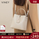 viney牛皮包包女包新款水桶包大容量斜挎包生日禮物送女友老婆 【白色】高檔實(shí)用高端洋氣單肩包 品牌輕奢時(shí)尚通勤手提包