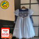 G.duck童裝女童連衣裙秋裝2026新款?lèi)?ài)莎公主裙兒童服裝小女孩生日禮服 藍色【8312】 110 (建議身高100-110 4-5歲)