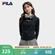 FILA 斐樂(lè )官方女子針織長(cháng)袖衫秋新款時(shí)尚休閑簡(jiǎn)約修身短款長(cháng)T 正黑色-BK M 165/84A/M