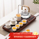 瓷牌茗茶具（cipaiming teaset）瓷牌茗 茶具套裝茶臺燒水壺一體茶盤(pán)自動(dòng)上水電熱水壺高檔泡茶壺 胡智享抽水+提梁+美人肩蓋碗 10件