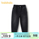巴拉巴拉童裝男童牛仔褲長(cháng)褲中小童褲子秋冬加絨保暖休閑蘿卜褲潮 牛仔水洗黑98201 170