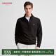 HECHTER【華夫格】赫仕特男士立領(lǐng)衛衣半拉鏈上衣春秋短款男裝 黑色【熱賣(mài)色】 XL