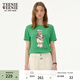 Teenie Weenie短袖T恤女夏裝印花圓領(lǐng)簡(jiǎn)約T恤上衣女 綠色 S (160)