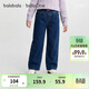 巴拉巴拉【balaOne】童裝女童長(cháng)褲寬松直筒牛仔褲2026春新款休閑水洗淺色