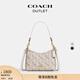 蔻馳（COACH）奧萊女士女包馬車(chē)圖案印花LAUREL 19號單肩包斜挎包流浪包禮物 IM/粉筆白色 混合色