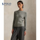 Polo Ralph Lauren 拉夫勞倫  女裝 經(jīng)典款修身版絞花編結棉針織衫RL26834 020-灰色 XS