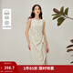 茵曼（INMAN）法式波點(diǎn)褶皺收腰無(wú)袖連衣裙2026春季女裝新款顯瘦背心裙子  淺米杏 M