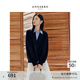 玖姿·安娜蔻MIU系學(xué)院撞色翻領(lǐng)莫代爾假兩件衛衣女2026春季新款 丈青 M