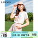 LAGOGO拉谷谷2025年新款百搭輕盈大象刺繡T恤女OATT314WG3 本白色 M