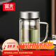 富光高硼硅玻璃杯大容量帶茶隔水杯便攜帶把辦公泡茶杯子辦公杯子