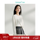 茵曼（INMAN）長(cháng)袖打底衫女桑蠶絲T恤圓領(lǐng)內搭真絲 米白色 M