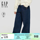 蓋璞女童秋季款小熊刺繡保暖松緊腰闊腿牛仔褲兒童裝805349