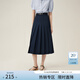 范思藍恩學(xué)院感通勤時(shí)髦知識分子半身裙女百褶長(cháng)款裙子24FS12177 藏青色 M