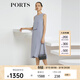 PORTS寶姿商場(chǎng)同款新品女裝垂墜疊片無(wú)袖連衣裙LL8D243KWS012 迷霧藍 M （6）