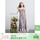 三彩【宋軼同款】2025夏季新款吊帶碎花連衣裙法式復古浪漫長(cháng)裙M