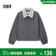 森馬（Semir）外套女oversize插肩袖仿羊羔毛毛領(lǐng)冬季2024夾棉夾克109724108016