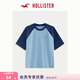 HOLLISTER經(jīng)典小海鷗圖案25夏情侶重磅棉質(zhì)T恤男女裝324-5461 海軍藍撞色 XL (180/116A)
