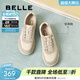 百麗（Belle）軟芙鞋拼接面板鞋女商場(chǎng)同款舒適簡(jiǎn)約百搭休閑鞋E3Q1DCM5 米色（偏大一碼） 37 (235mm)