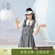 紫涵（ZIHAN）紫涵學(xué)院風(fēng)假兩件連衣裙女夏季收腰顯瘦拼接馬甲中長(cháng)裙子 灰色 S