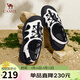 駱駝（CAMEL）戶(hù)外涼鞋女鏤空網(wǎng)面丑萌涼鞋厚底溯溪鞋 L25M076036 米白/黑 38 