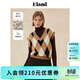 ELAND衣戀馬夾女經(jīng)典格紋復古風(fēng)含羊毛舒適薄款馬甲2025秋季新款 卡其色(35)Beige S 160