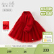 戴維貝拉（DAVE＆BELLA）女童連衣裙中國風(fēng)兒童網(wǎng)紗裙秋冬新年童裙寶寶裙子中大童公主裙 中國紅【現貨】 120 cm（建議身高110-120cm）