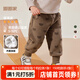 嘟嘟家【柔軟厚實(shí)】?jì)和澴忧锒罴咏q寶寶冬裝嬰兒保暖褲女童男童棉褲 咖色小熊 100