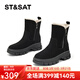 星期六雪地靴女加絨加厚防滑東北短靴北方抗寒2026新款冬季防寒 黑色 39 (245mm) 標準碼