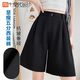 莫代爾西裝短褲子女2026春夏冰絲薄款闊腿褲女高腰顯瘦冰絲五分休閑西褲