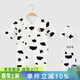 俏貝熊【孕媽有禮】新生嬰兒寶寶哈衣連體衣春秋嬰兒衣服寶寶爬服夏季薄 奶牛三件套 四季款 66cm